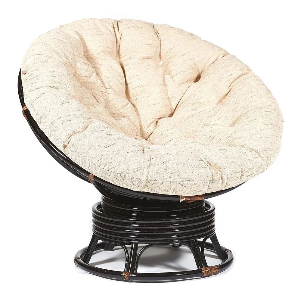 Кресло-качалка TetChair PAPASAN w 23/01 B с подушкой, ант. черно-коричневый/ткань старт