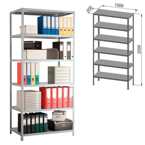 Практик Стеллаж металлический ПРАКТИК MS, 2000х1000х400 мм, 6 полок, MS 200/100х40/6