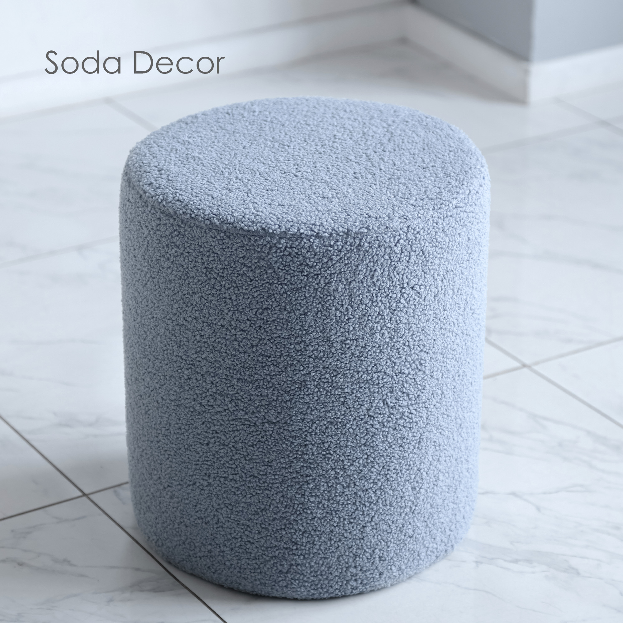 Пуфик Soda Decor для прихожей и спальни букле, серый